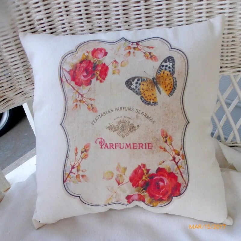 French themed accent pillow, Paris pillow, French Country